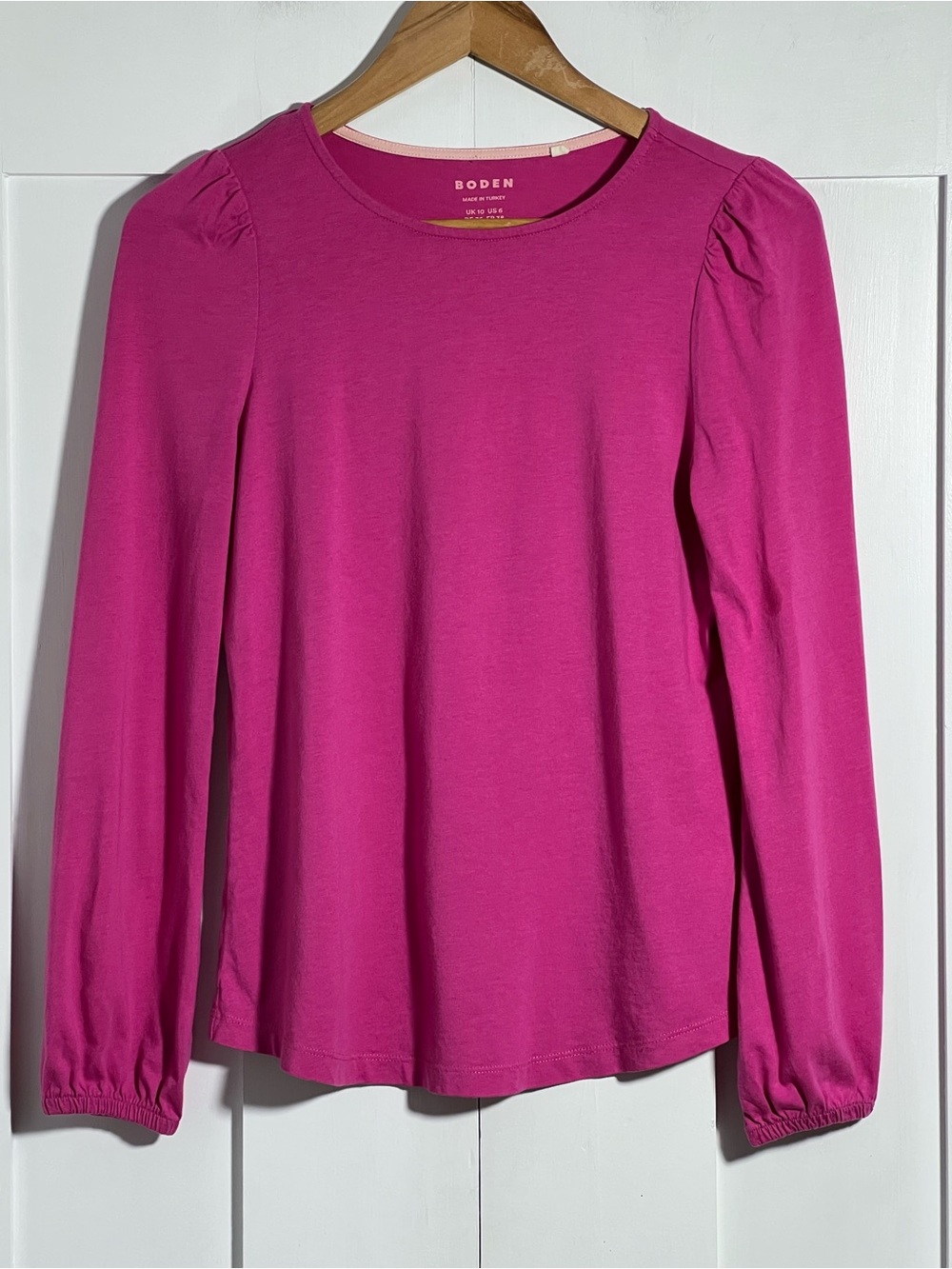 Boden Supersoft Long Sleeve Top Deep Wisteria Pink US 6